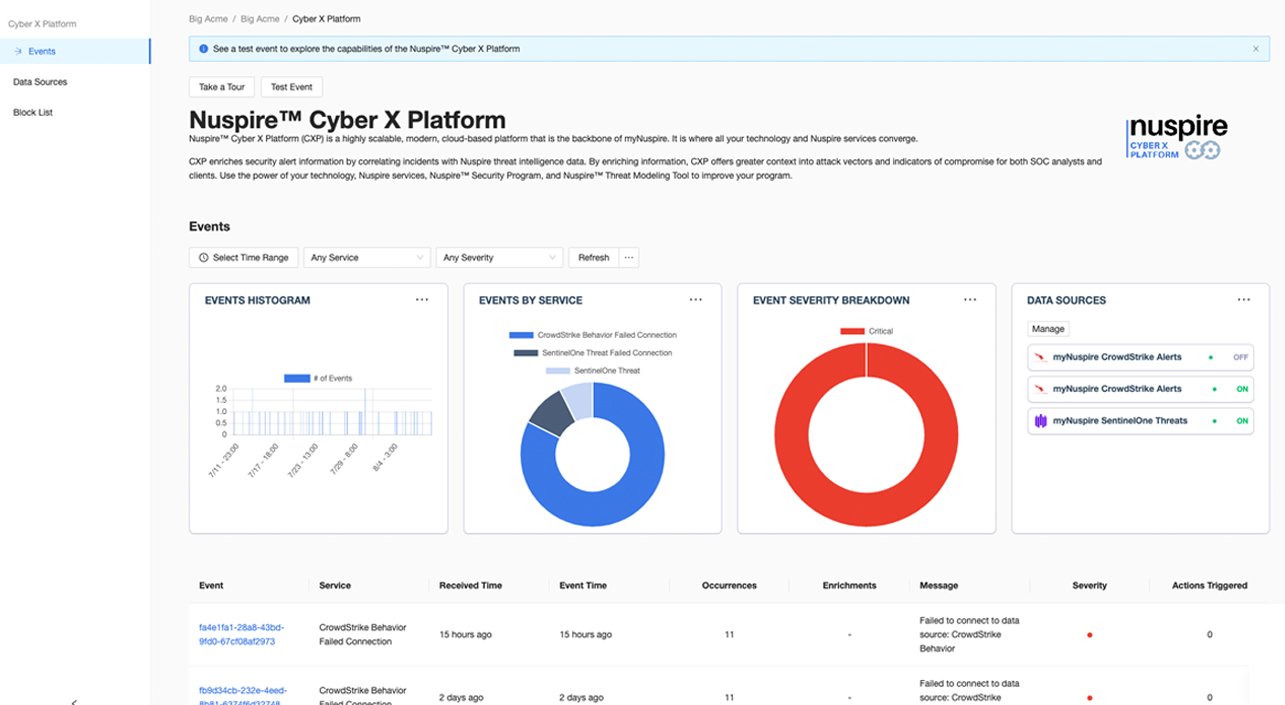 myNuspire Cyber X Platform